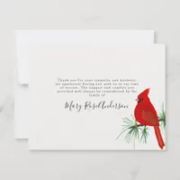 Cardinal Funeral Sympathy Thank You Note