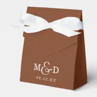 Terracotta Classic Modern Monogram Wedding Favor Boxes