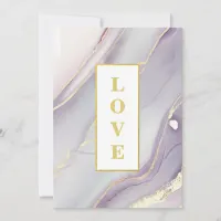 *~ LOVE Agate AR66 RSVP QR Lavender Gold Wedding Invitation