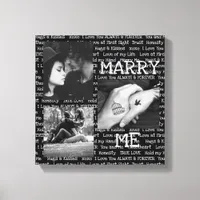 Black and White Marry Me Couple's Photo Wall Art