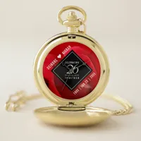 Elegant 26th Rose Wedding Anniversary Celebration Pocket Watch