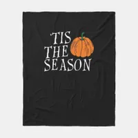 Tis The Season Cute Halloween Pumpkin Fleece Blanket