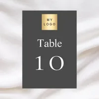 Grey white business logo table number