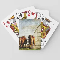 Two Horses Ready For Work Poker Cards