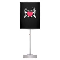 Skeleton Hand Heart Halloween Table Lamp
