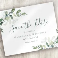 BUDGET Eucalyptus Watercolor Wedding Save The Date