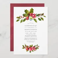 Christmas themed Celebration of Life Photo Invitation