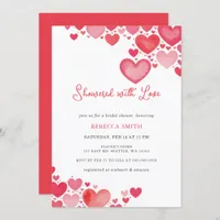 Showered with Love Valentines Day Bridal Shower Invitation