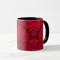 Deep red roses pattern  mug