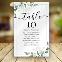 BUDGET Table No Seating Chart Menu Card