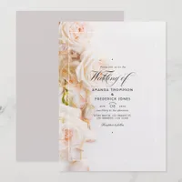Elegant Floral Beach Wedding Invitation