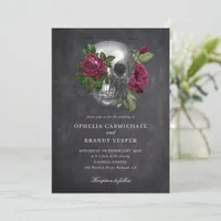 Gothic Skull Floral Wedding Invitation