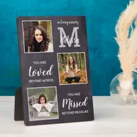 Personalized Memorial 3 Photo Monogram Remembrance Plaque