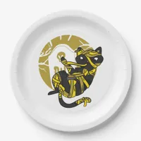 Mummy Cat Halloween Paper Plates