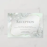 WEDDING RECEPTION | Honeydew Green Shimmer Invitation
