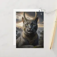 Cat God Fantasy Postcard