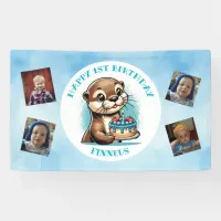 Otter Themed Boy's First Birthday Personalized Banner