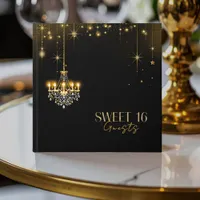 Old Hollywood Glam Chandeliers Sweet 16 ID1108 Guest Book