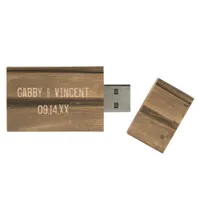 Faux Weathered Barn Wood Country Wedding Favor Wood Flash Drive