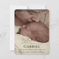 Simple Photo Birth Announcement Newborn Welcome