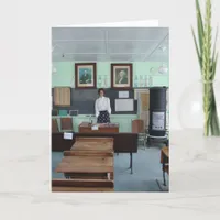 Birthday for Teacher, One Room School Card