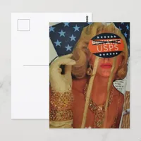 Woman Cries Gold Tears Save the Post Office Postcard