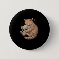 Till Death Do Us Party Cat Skull Classic Button