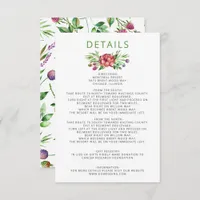 Rustic Boho Succulent Cactus Greenery Wedding Enclosure Card