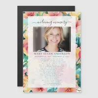 Floral Photo In Loving Memory Funeral Poem Card