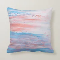 *~* Beach Foam Pastel Abstract PeachTurquoise Throw Pillow