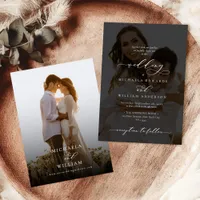 Elegant Modern Calligraphy 2-Photo Wedding Invitation