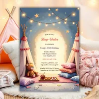 Sleep Under Cute Cozy Indoor Party Birthday Invitation
