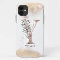 Monogram Initial Modern Letter Y Boho Personalized iPhone 11 Case
