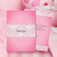 Pink Baby Shower Thank You Card