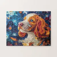 Cocker Spaniel Quilling Art Dog Portrait Jigsaw Puzzle