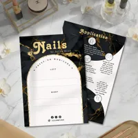 Agate Black Gold Marble Arch Manicure Display Card
