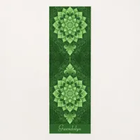 Green Mandala Flower Yoga Mat