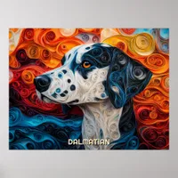 Dalmatian Quilling Art Dog Portrait Poster