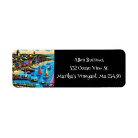 Martha's Vineyard | Colorful Abstract Art Label