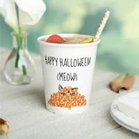 Cat in the Candy Corn Funny Halloween Paper Cups