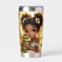 Cute Anime Fairy Girl and Chibi Dragon Insulated Tumbler