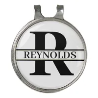 Heavy Bold Monogram and Name Black/Gold ID613 Golf Hat Clip
