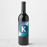 Abstract Ocean Monogram Wine Label