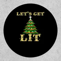 Let's Get Lit Funny Christmas Drinking Classic Patch