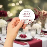 Late Summer Wildflower Boho Bridal Shower Classic Round Sticker