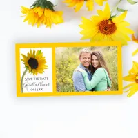 Yellow Sunflower on White Wedding Save the Date