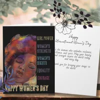 Bold Black Woman International Women's Day Card