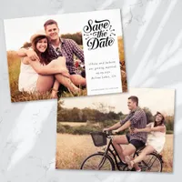 Simple Typography Photo Wedding Save The Date