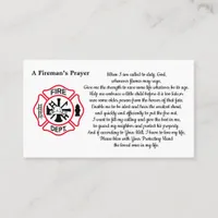 Fireman's Prayer Maltese Thin Red Line Firefighter Business Card