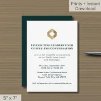 Networking Event Invitation Gold Logo